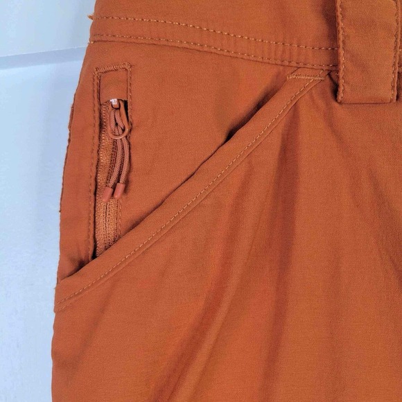 Duluth Trading Co Pants Women’s Dry on the Fly Capri Cargo Snap Size 10 Rust - Picture 6 of 9
